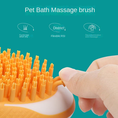 2-in-1 Pet Bath & Massage Brush – Soft Silicone Grooming Tool