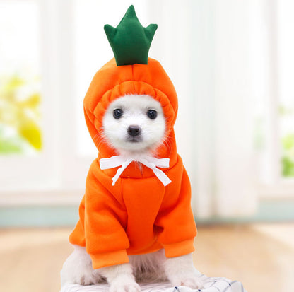 Cute Fruit Dog Hoodie – Warm Fleece Coat for Small Dogs & Cats