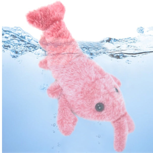 Electric Jumping Shrimp Toy – USB Rechargeable Plush Lobster for Cats