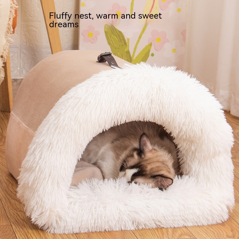 New Splice Portable Pet Nest – Warm & Moisture-Proof Autumn/Winter Bed