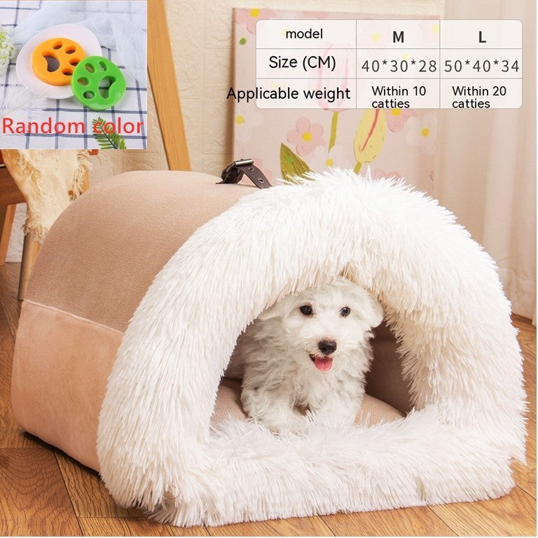 New Splice Portable Pet Nest – Warm & Moisture-Proof Autumn/Winter Bed