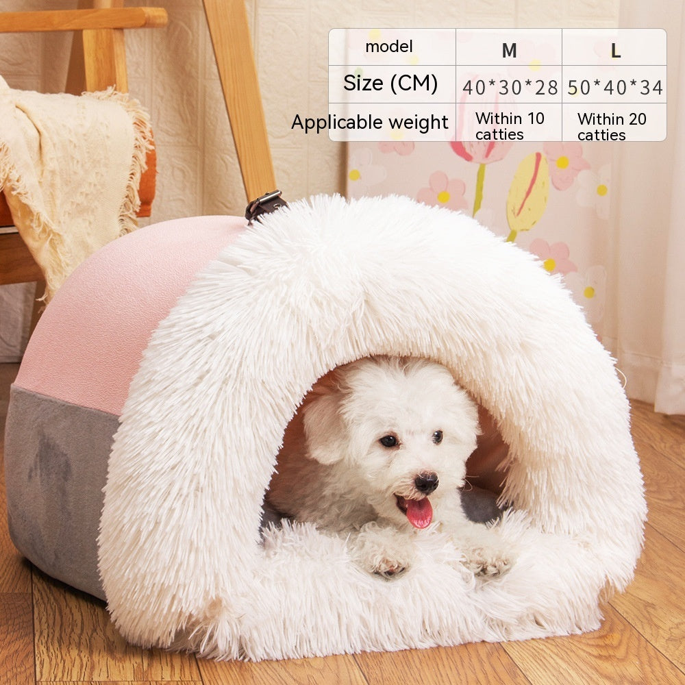 New Splice Portable Pet Nest – Warm & Moisture-Proof Autumn/Winter Bed