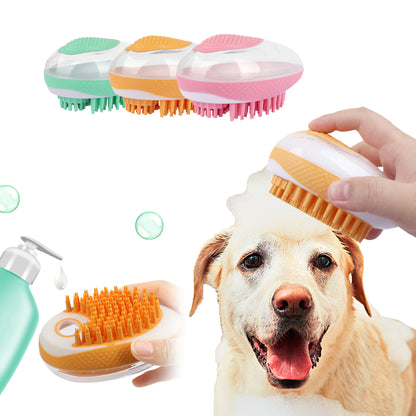 2-in-1 Pet Bath & Massage Brush – Soft Silicone Grooming Tool