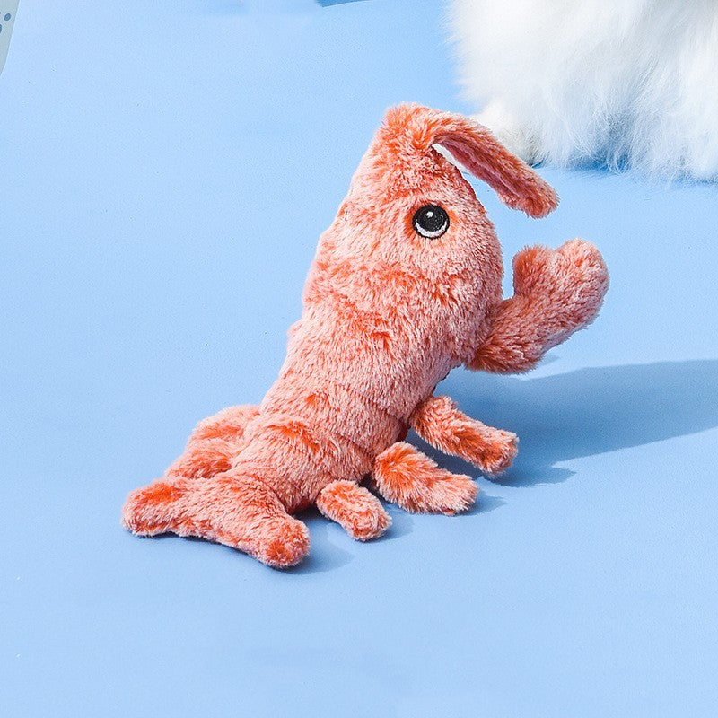 Electric Jumping Shrimp Toy – USB Rechargeable Plush Lobster for Cats